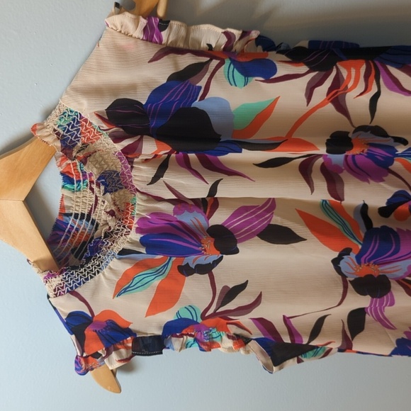 J. Crew Blouse Sleeveless Women Size 10T Floral Ruffle Collar New - Picture 5 of 9